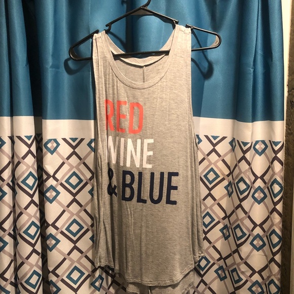 Grayson Threads Tops Nwot Red Wine And Blue Tank Poshmark
